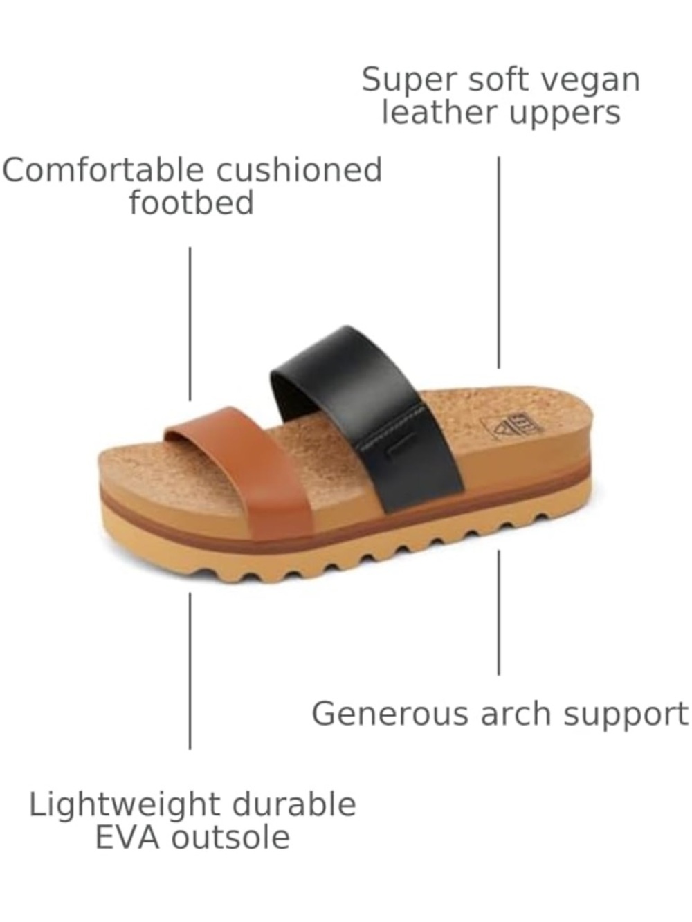 Reef Cushion Vista Hi Slide Sandal Tag - Black Duo - Picture 4 of 5